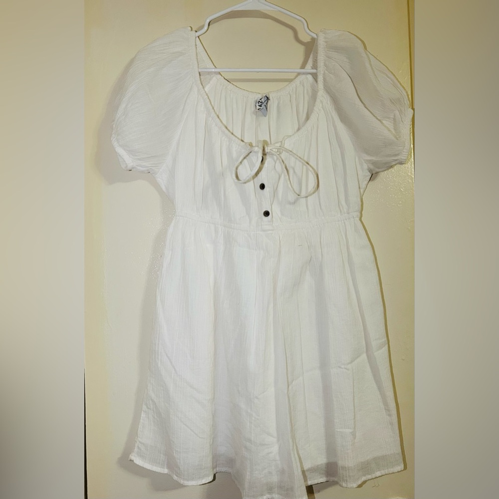 Ladies GAP White Baby Doll Shirt (M) - Picture 2 of 6